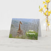 Wildlife Giraffe Savannah Foto Beileid Karte (Gelbe Blume)