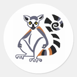 Wildlife Graphic ring-taillierte LEMUR- Konservier Runder Aufkleber