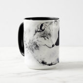 Wildlife Grau & Black Wolves Tasse (Vorderseite Links)