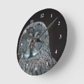 Wildlife Great Gray Owl Foto Runde Wanduhr (Winkel)