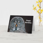 Wildlife Great Gray Owl Geburtstag Karte (Gelbe Blume)