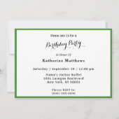 Wildlife Green Hummingbird Foto Geburtstag Einladung (Rückseite)