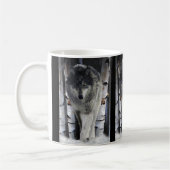 Wildlife Grey Wolf Tierfreund-Design Kaffeetasse (Links)