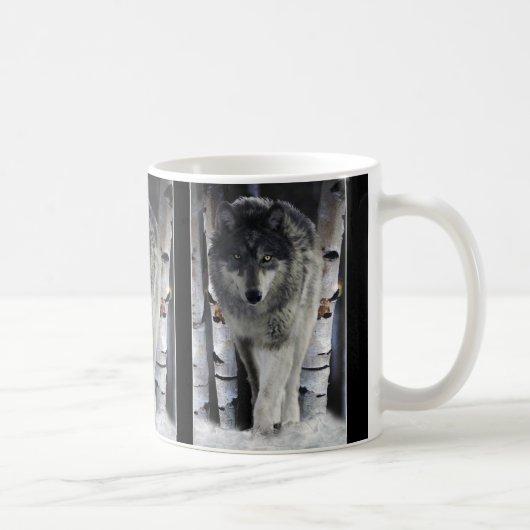 Wildlife Grey Wolf Tierfreund-Design Kaffeetasse (Rechts)