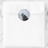 Wildlife Grey Wolf Tierfreund-Design Runder Aufkleber (Tasche)