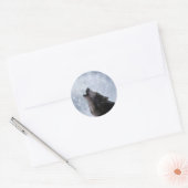 Wildlife Grey Wolf Tierfreund-Design Runder Aufkleber (Umschlag)