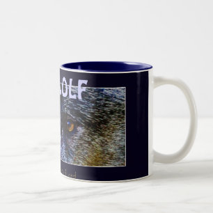 Wildlife Grey Wolf Tierfreund-Design Zweifarbige Tasse