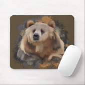 Wildlife Grizzly Bear Earth Tones Spritzer Mousepad (Mit Mouse)