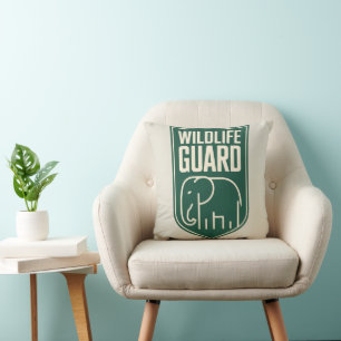 "Wildlife Guard" Minimalistisches Elefantenschild- Kissen