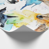 Wildlife Harmony Watercolor Collage Geschenkpapier (Ecke)