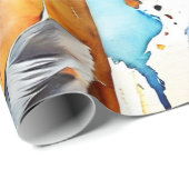 Wildlife Harmony Watercolor Collage Geschenkpapier (Rolleneckpunkt)