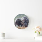 Wildlife Hippo Foto Runde Wanduhr (Zuhause)