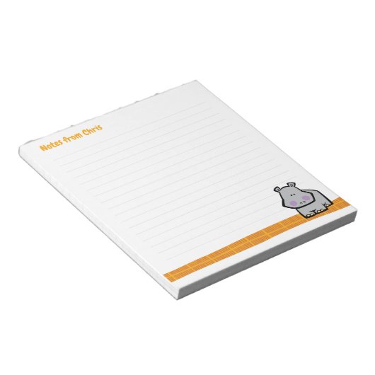 Wildlife Hippo Note Pad Notizblock (angewinkelt)