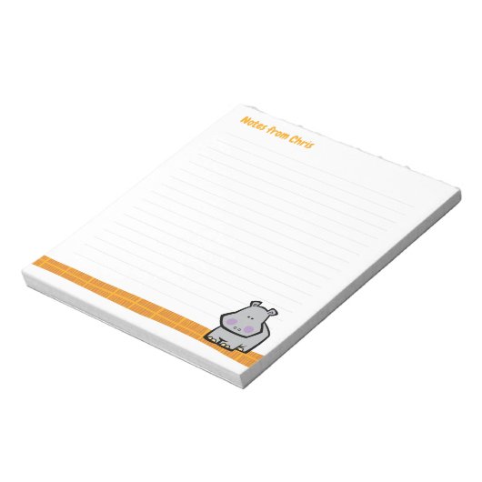 Wildlife Hippo Note Pad Notizblock (Rotiert)