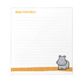 Wildlife Hippo Note Pad Notizblock (Vorderseite)