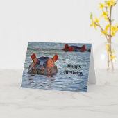Wildlife Hippo Water Foto Geburtstag Karte (Gelbe Blume)