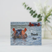 Wildlife Hippo Water Foto Vielen Dank Postkarte (Stehend Vorderseite)