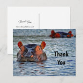 Wildlife Hippo Water Foto Vielen Dank Postkarte (Vorne/Hinten)
