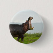 Wildlife Hippopotamus Foto Button (Vorderseite)