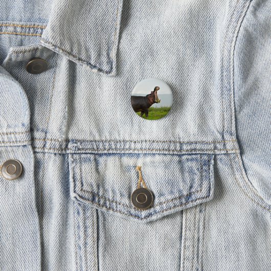 Wildlife Hippopotamus Foto Button (Beispiel)