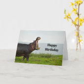 Wildlife Hippopotamus Foto Geburtstag Karte (Gelbe Blume)