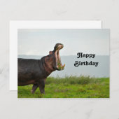 Wildlife Hippopotamus Foto Geburtstag Postkarte (Vorne/Hinten)