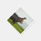 Wildlife Hippopotamus Foto Serviette (Ecke)