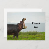 Wildlife Hippopotamus Foto Vielen Dank Postkarte (Vorne/Hinten)
