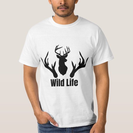 Wildlife-Hirsch-Themendesign T-Shirt (Vorderseite)