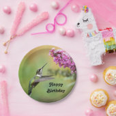 Wildlife Hummingbird Floral Foto Geburtstag Pappteller (Party)