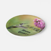 Wildlife Hummingbird Floral Foto Geburtstag Pappteller (Schrägansicht)
