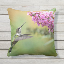 Wildlife Hummingbird Floral Foto Kissen Für Draußen