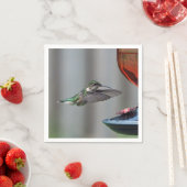 Wildlife Hummingbird Red Feeder Foto Serviette (Beispiel)