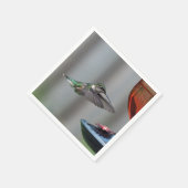Wildlife Hummingbird Red Feeder Foto Serviette (Ecke)