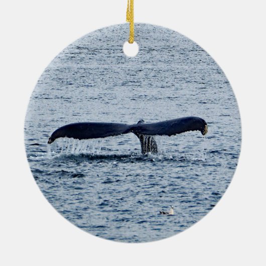 Wildlife Humpback Whale Schwanz Foto Keramik Ornament (Hinten)