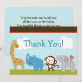 Wildlife Jungle Animals Kinderdusche Danke Karte (Vorne/Hinten)