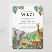 Wildlife Jungle Sarafi Animals Forest Baby Shower  Einladung (Vorderseite)
