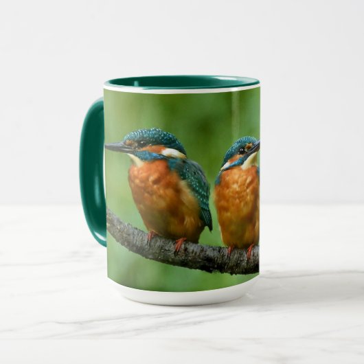Wildlife Kingfisher Foto Tasse (Vorderseite Links)