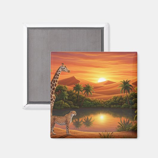 Wildlife Lake Scene Magnet (Vorderseite/Rückseite)