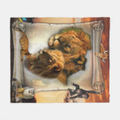 Wildlife Lion aus Afrika Fleecedecke (Vorderseite (Horizontal))