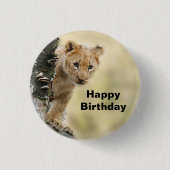 Wildlife Lion Cub Foto Geburtstag Button (Vorderseite)