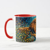 Wildlife Lion Lioness Fantasy Romantische Kunst Tasse (Links)