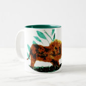Wildlife Lion Personalisiert Vater Zweifarbige Tasse (Vorderseite Links)