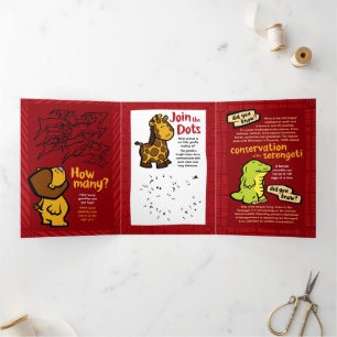 Wildlife Lion Puzzle Grußkarte Dreifach Gefaltete Urlaubskarte