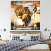 Wildlife Lions aus Afrika Leinwanddruck (Insitu (Schlafzimmer))