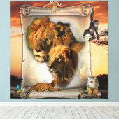 Wildlife Lions aus Afrika Leinwanddruck (Insitu (Holzboden))
