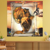 Wildlife Lions aus Afrika Leinwanddruck (Insitu (Wohnzimmer))
