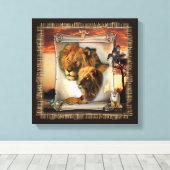 Wildlife Lions aus Afrika Leinwanddruck (Insitu (Holzboden))