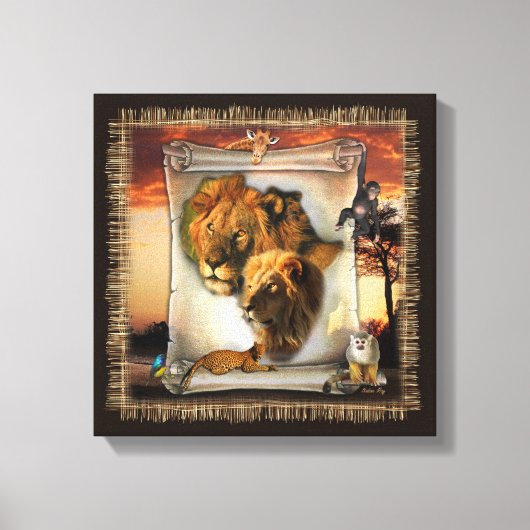 Wildlife Lions aus Afrika Leinwanddruck (Vorderseite)