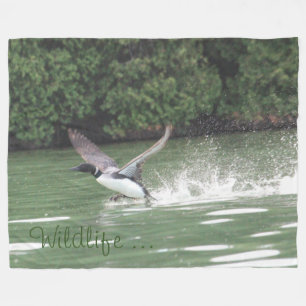 Wildlife Loon Throw Blanket Fleecedecke
